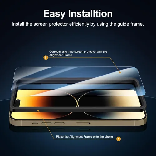 Vista 155 de NEW'C Paquete de 3 protectores de pantalla de privacidad para iPhone Air/iPhone 17 Air (6.5 pulgadas), película de vidrio templado antiespía