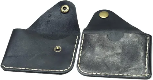 Vista 49 de Leather Card Holder Wallet, Compact Design with Slots for Cards and Cash (light brown)