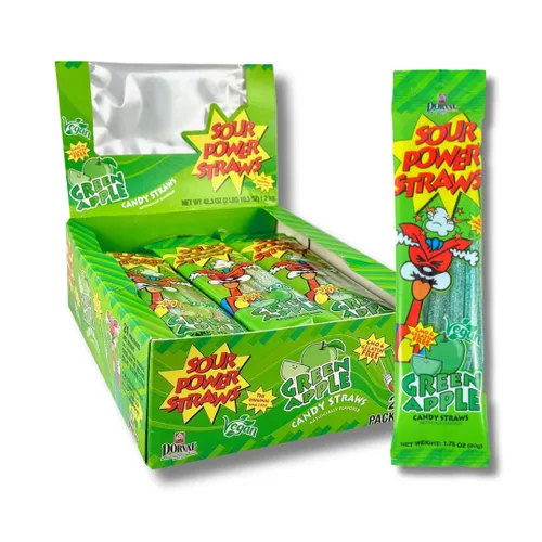 Vista 22 de Sour Power Premium Sorbetes de caramelo surtidos – Los caramelos de pajitas agrias originales desde 1985 – 50 g (Paquete de 6) – Vegano,