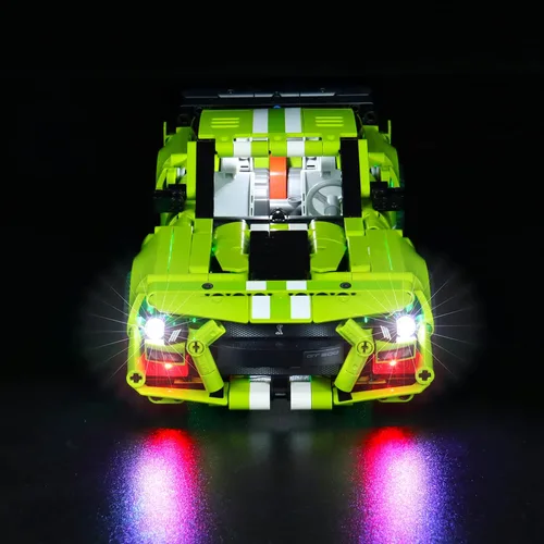 Vista 5 de VONADO Kit de luces LED compatible con Lego Technic Ford Mustang Shelby GT500 42138, iluminación de bricolaje para Mustang 42138