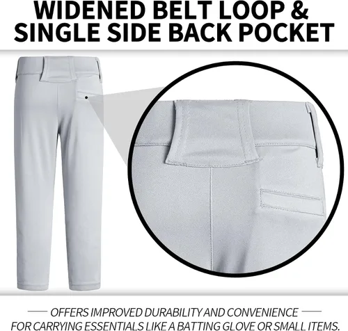 Vista 4 de QBK 2T 3T 4T 5T to 17 años Niños Pantalones de Béisbol Pantalones Pantalones de Softbol Niños Tee Ball Pantalones