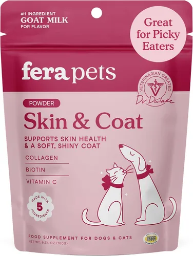 Vista 9 de Fera Pets Leche de Cabra - Suplemento Calmante para Perros y Gatos - Ashwagandha, L-Teanina y Flor de la Pasión - Apoya el Alivio de la Ansiedad