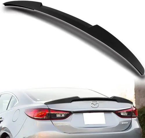 Vista 8 de Alerón de baúl trasero HYPERSPEED W-Power con ala para tapa y labio V-Style, ABS, estilo V, compatible con Mazda 6 Mazda6 Sedán 2014 2015 2016 2017