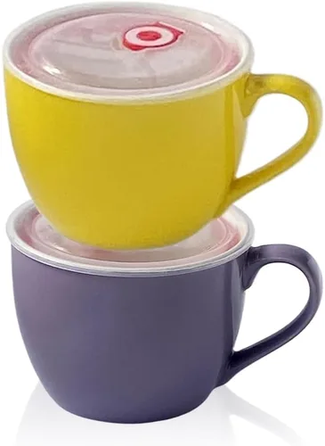 Vista 7 de Tazón de porcelana negra de 30 onzas con tapa y asa para sopa, ensalada, cereales y fideos instantáneos, taza de sopa con mango de preservación