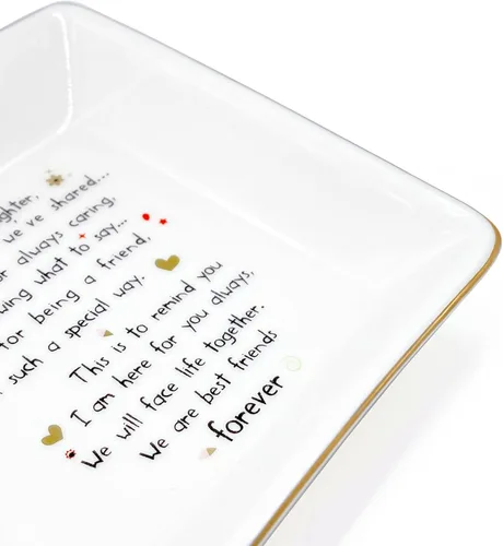 Vista 4 de Regalos de amistad para mujeres, Navidad, cumpleaños, grandes mejores mejores mejores amigas, joyería divertida, plato de anillo lindo sentimental
