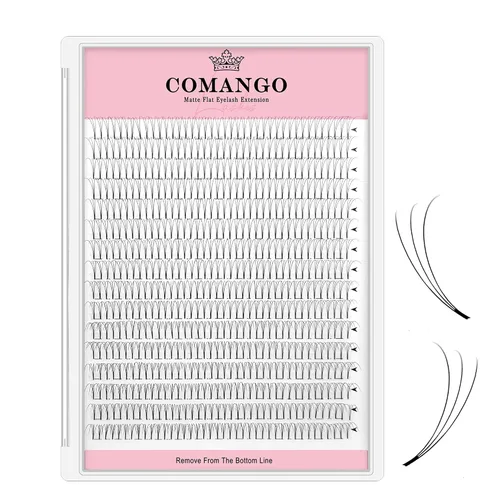Vista 19 de Extensiones de pestañas de volumen prefabricadas 10D, 0.003 in de grosor, rizo C/D, 0.472 in, tallo corto, extensiones de pestañas de volumen