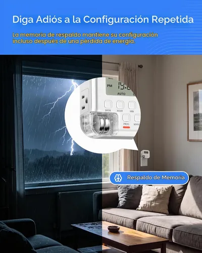 Vista 6 de HBN - Temporizador de salida para interiores, temporizadores de enchufe para lámparas de luz, temporizador digital
