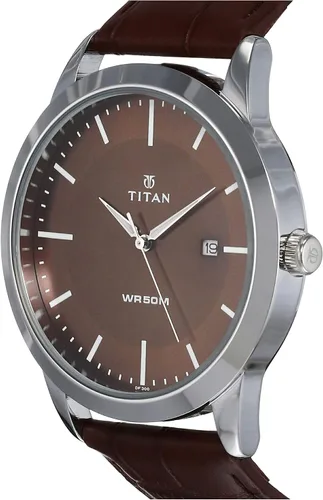 Vista 2 de Titan Workwear - Reloj de vestir para hombre, cuarzo, resistente al agua, acero inoxidable o correa de cuero
