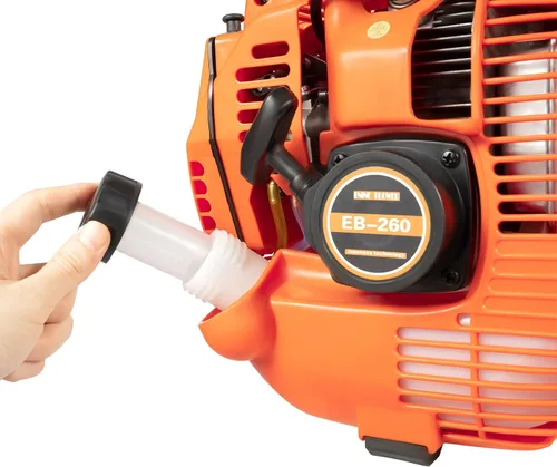 Vista 6 de Soplador de gas de mano, soplador de hojas a gas de 2 tiempos, barredora de césped de gasolina de 750 W y 25.4 cc para cuidado del césped, soplado