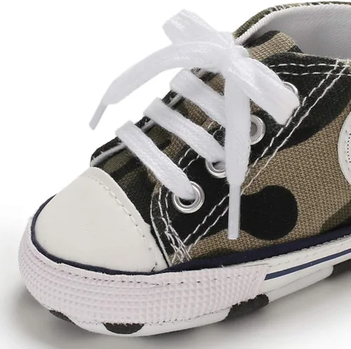 Vista 3 de KIDSUN zapatos deportivos altos hasta el tobillo para bebés, niños y niñas con suela antideslizante, suaves, para recién nacidos, zapatos