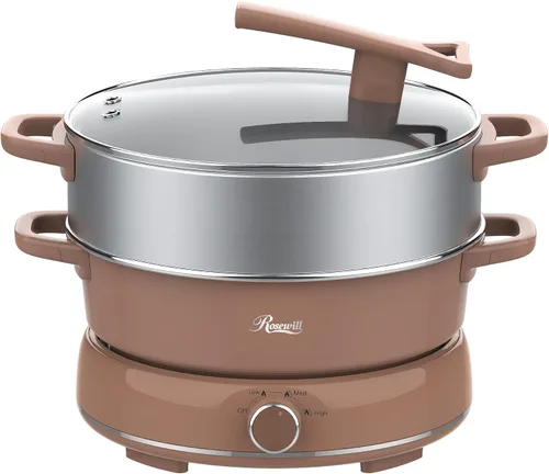 Vista 11 de Rosewill Olla Eléctrica Caliente de 12.7 QT Cocción Lenta con Múltiples Funciones, Diseño Dividido con Olla de Cocción más Ancha de 11.8 pulgadas