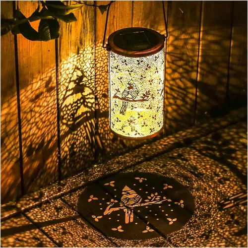 Vista 11 de Paquete de 2 linternas solares colgantes de abejas al aire libre, impermeables, luces LED solares de metal, linternas decorativas para jardín