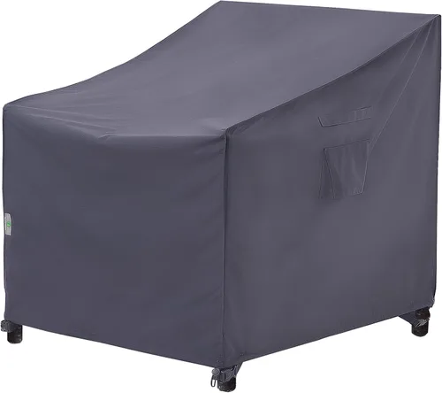Vista 12 de F&J Outdoors Funda impermeable resistente a los rayos UV, respaldo alto, 4 sillas apilables, 27 pulgadas de ancho x 34 pulgadas de profundidad x 41