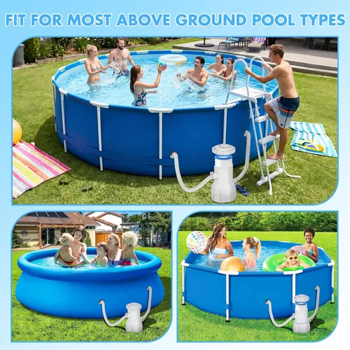 Vista 8 de Cartucho de filtro universal para piscina tipo A/C o III, paquete de 6 reemplazos reutilizables para piscinas sobre el suelo, filtración de alta