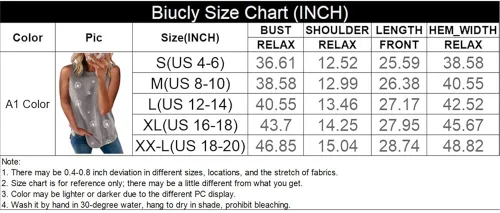 Vista 6 de Biucly - Camisetas sin mangas con cuello redondo para mujer blusa de punto informal y holgada