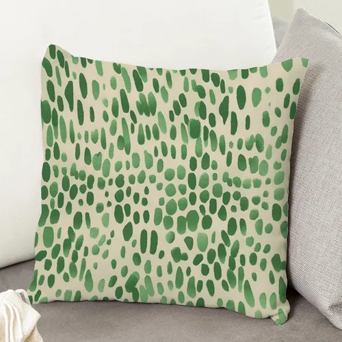 Vista 111 de Funda de cojín decorativa con estampado de guepardo verde peridoto para sofá, funda de almohada verde crema con estampado de leopardo con A-16