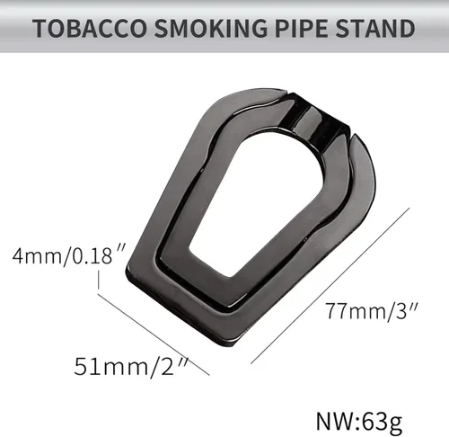 Vista 2 de Soporte para pipa de fumar tabaco, acero inoxidable, portátil, plegable, color negro, paquete de 2