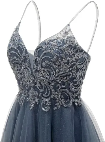 Vista 2 de Rjer - Vestidos de fiesta de graduación, vestidos cortos de tul para adolescentes, vestidos de fiesta de cóctel brillantes