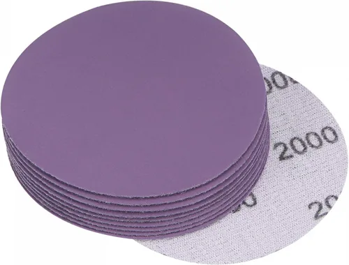 Vista 21 de uxcell 10 discos de lija morados de 3 pulgadas, 60 granos, gancho y bucle, papel de arena profesional de óxido de aluminio, pulido húmedo y seco