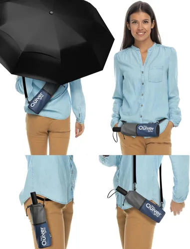 Vista 90 de REPEL Windproof Travel Umbrella - Compact & Withstands Winds up to 85MPH , Strongest Premium Auto Folding Umbrella for Rain and Sun - Durable, Light