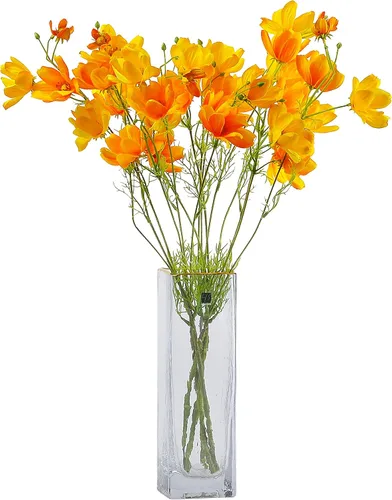 Vista 11 de Cosmos artificiales de flores silvestres, 6 piezas de tallo largo para boda, novia, bricolaje, ramo de decoración del hogar, centros de mesa (azul)