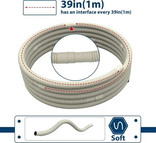 Vista 3 de Manguera de drenaje de agua de CA flexible para sistema universal de bomba de calor de aire acondicionado mini dividida sin conductos (26 pies)