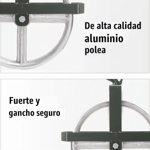 Vista 5 de POPMOON - Polea de alzamiento de andamio de 12 pulgadas, ruedas de aluminio