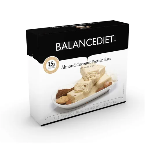Vista 18 de BalanceDiet™ Barra de proteínas 0.53 oz de proteína Bajo en carbohidratos Caja de 7 barras (nuez de caramelo)