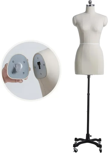 Vista 9 de Maniquí de costura ajustable con ruedas – Altura ajustable Forma S Modelo 80, pantalla de sastre estable y móvil para diseñadores y creadores de moda
