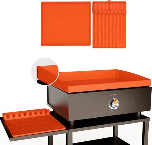 Vista 11 de Cubierta de parrilla de silicona Blackstone de 28" de borde completo, accesorios premium de parrilla Blackstone de grado alimenticio, protector