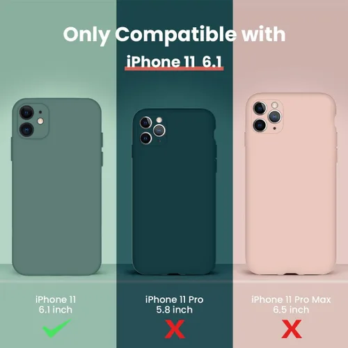 Vista 6 de Cordking Funda diseñada para iPhone 11, silicona [borde recto] y [protección de cámara] Funda mejorada para teléfono con forro de microfibra suave