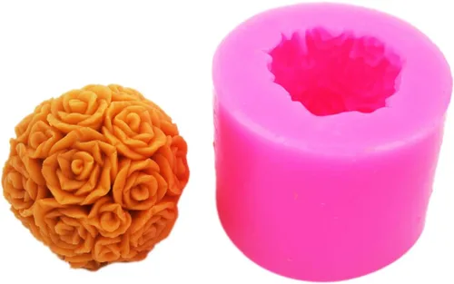 Vista 3 de Moldes de silicona con forma de bola de rosa, molde de silicona para hacer velas, jabón, tartas, manualidades, moldes para bricolaje