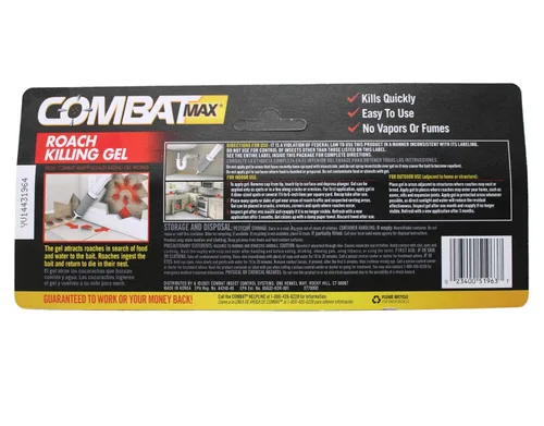 Vista 2 de Combat Max 12 meses de cebo para matar cucarachas, estación de cebo para cucarachas pequeñas, resistente a los niños (1 jeringa (1.05 onzas)