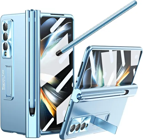 Vista 9 de Funda para Samsung Galaxy Z Fold 4 con soporte para bolígrafo S y bolígrafo, [protección de bisagra] [protector de pantalla integrado]