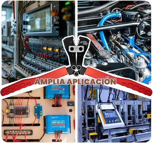 Vista 7 de Herramienta de prensado de cables de batería para terminales de cobre AWG 8-1/0, crimpadora de terminales de batería resistente, crimpadora