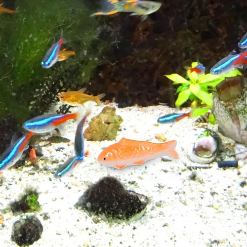 Vista 9 de Toddmomy Adorno flotante de peces para decoración de acuario, 3.85 x 1.41 x 1.25 pulgadas, adorable acento de pecera de cerámica con diseño realista