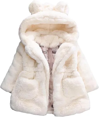 Vista 7 de Mallimoda - Chaqueta de forro polar con capucha para niñas Negro