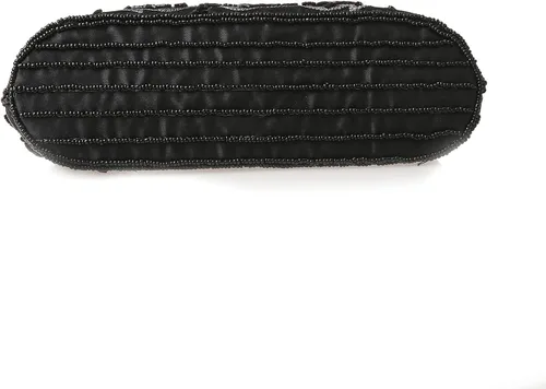 Vista 6 de Bolso de mano de estilo vintage con cuentas florales y strass para mujer, con bordado de lentejuelas, bandolera para novia, boda, fiesta