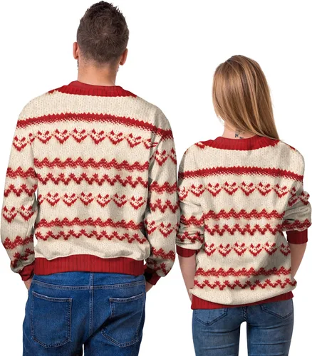 Vista 68 de Sudaderas de Navidad unisex con estampado 3D y cuello redondo, manga larga, suelta, suéter de Navidad