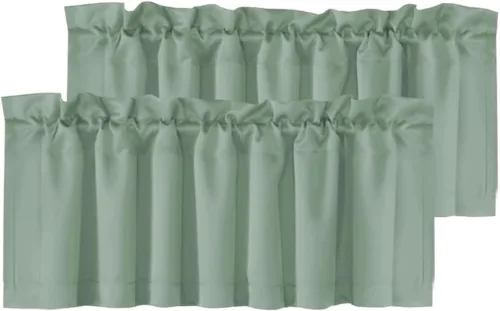 Vista 55 de H.VERSAILTEX - Cenefa térmica para ventana con dobladillo para barra, para oscurecer las habitaciones; ideales para la cocina, 52” x 18” Gris paloma