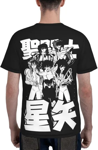Vista 5 de Saint Anime Seiya - Camiseta de manga corta para hombre, suave, casual, unisex, cuello redondo, camiseta de entrenamiento