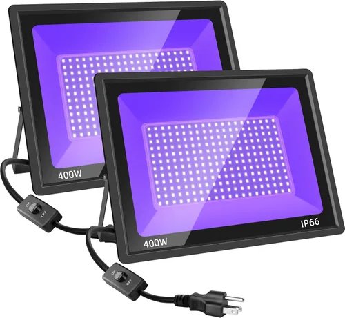 Vista 11 de Paquete de 4 luces LED negras de 100 W, luz de inundación UV