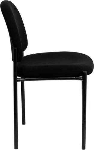 Vista 6 de Flash Furniture Tania Comfort Silla de recepción lateral de acero apilable de tela negra