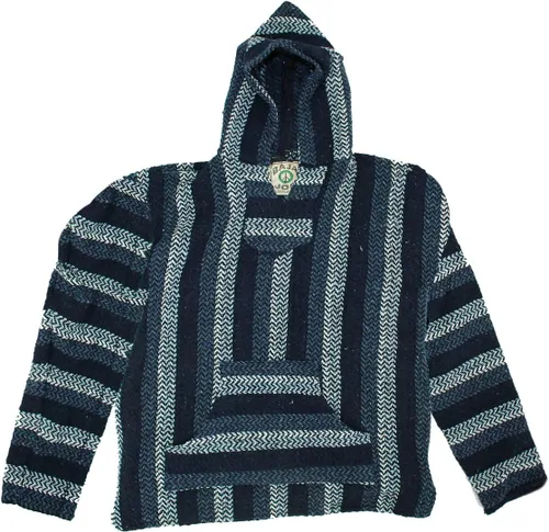 Vista 4 de Baja Joe - Sudadera con capucha tejida a rayas ecológicas