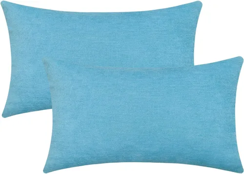 Vista 10 de Jeneoo - Fundas de almohada decorativas rojas brillantes de chenilla suave, fundas de cojín cómodas y sólidas para sofá de sala de estar