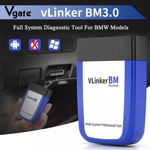Vista 4 de Vgate vLinker BM3.0 Bluetooth OBD2 herramienta de diagnóstico Bimmercode, lector de código para BMW, compatible con Android y Windows