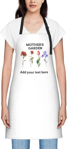 Vista 84 de Delantales personalizados para mujer, diseño de delantal de chef ajustable con nombre, textos, fotos, flores, regalos para el día de la madre