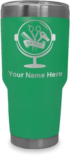 Vista 21 de LaserGram Taza de 20 onzas con aislamiento al vacío, para estilista de cabello, con grabado personalizado incluido (negro) Engraved Gift for Hair