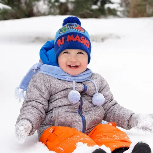 Vista 2 de PJ Masks Conjunto de gorro y guantes de invierno para niños, gorro para niños de 2 a 4 años