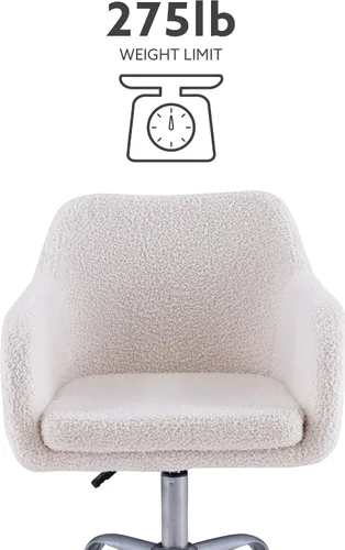 Vista 10 de Linon Home Decor Products Linon Brooklyn Sherpa - Silla de oficina, color marfil
